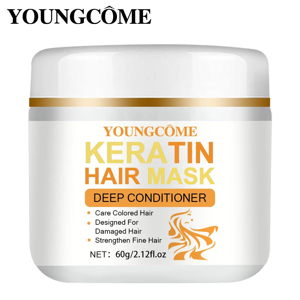 Keratin Hair Mask Deep Nourishing Repair Damaged Hair Restore Shine Repair Damage Dry Frizz Hair Keratin Smoothing Shiny Quake