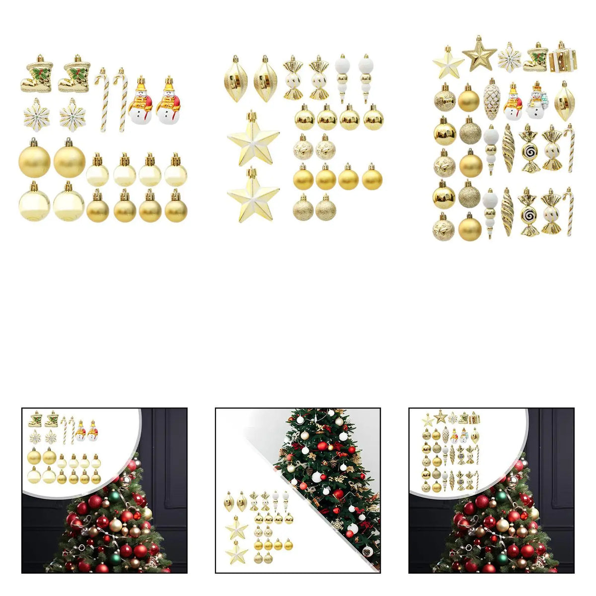 Christmas Tree Ball Ornaments Shatterproof Hanging Christmas Balls Set for Decoration Home Birthday Porch Yard Celebration Quake