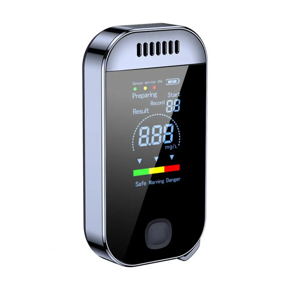 Portable Respirator Detector Tester LCD Screen Digital Display Alcohol Tester Smart Chip Travel Breath Analyzer Quake Black