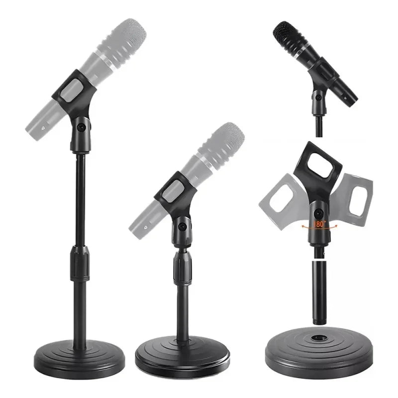 Microphone Stand Desktop Adjustable Lifting and Weighting Disc Base Shockproof for Network Live Broadcast Mic Stand Accessories Quake