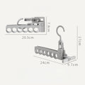 New 6 Hole Clothes Hanger Foldable Plastic Clothing Organizer Lightweight Space Saving Jacket Drying Rack for Outdoor Travel Quake Grey