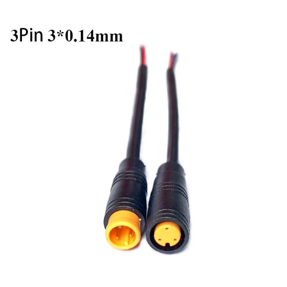 M8 Optional Cable Ebike Accessories Base Connector Waterproof Connector Display Pin 2/3/4/5/6Pin Cable Quake 3Pin