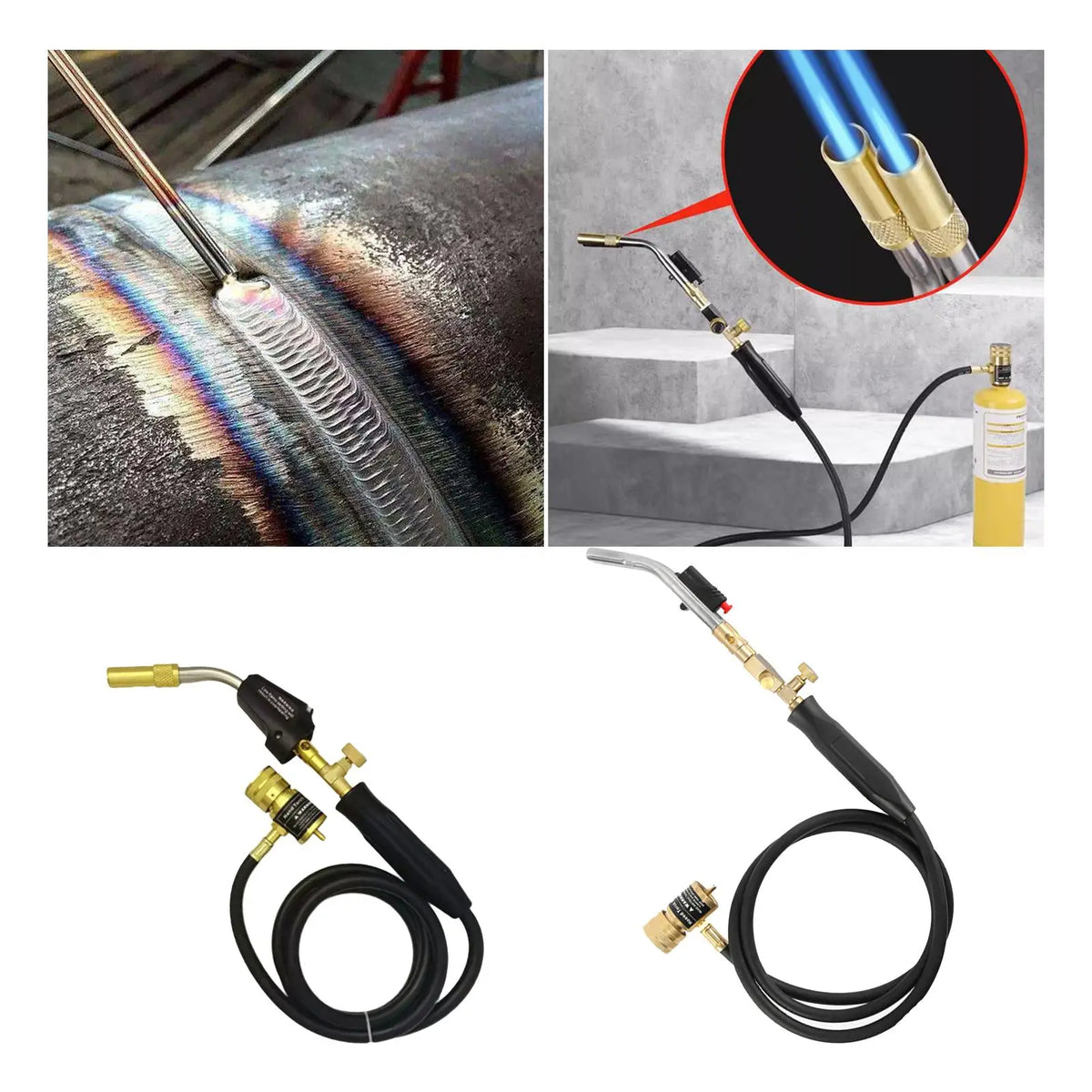 Propane Torch BBQ Torch Mapp Gas Torch Soldering 5ft Hose Weld Plumbing Barbecue Quake