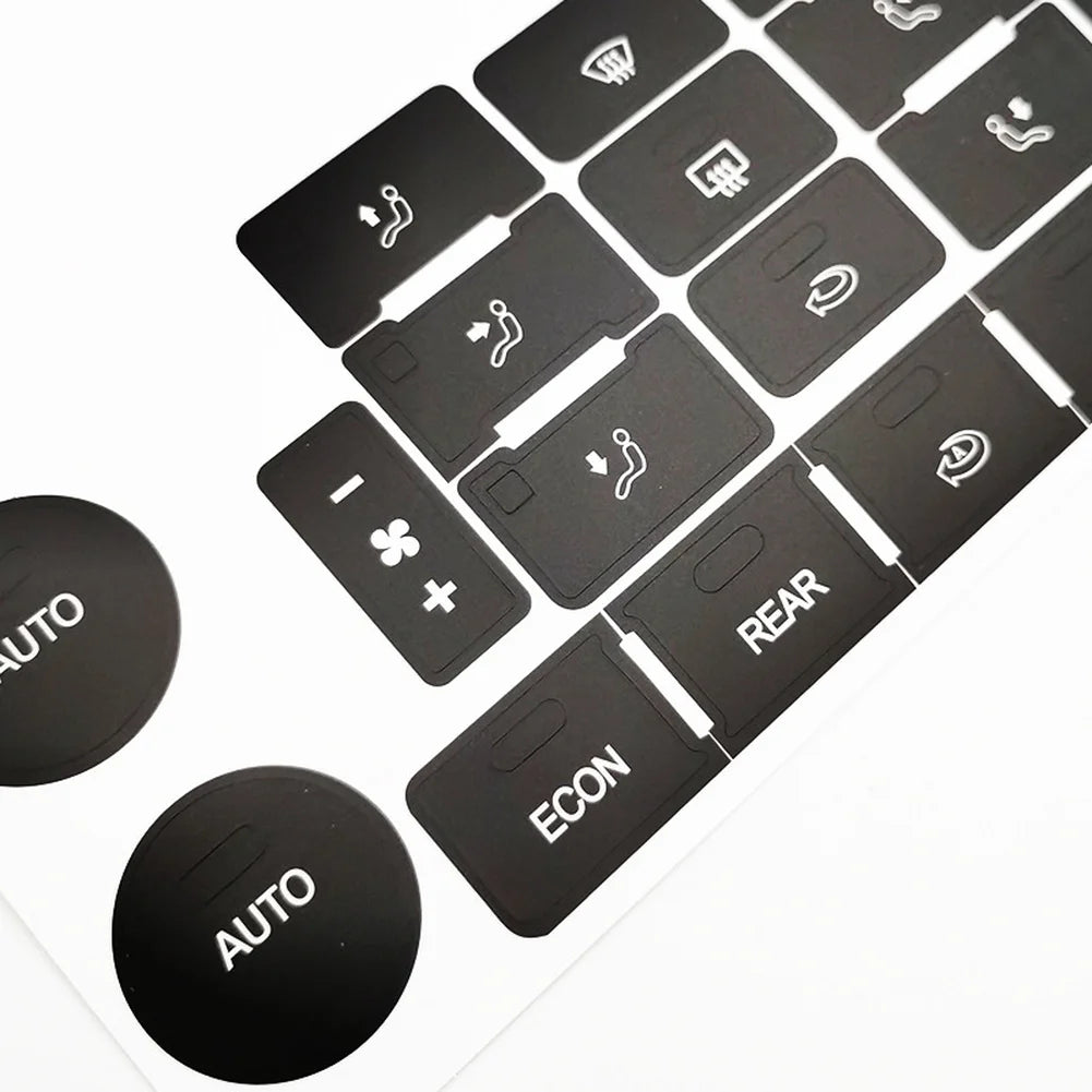 AC Panel Button Overlay Sticker for Touareg 2004 2005 2006 2007 2008 2009 Vinyl Repair Decal for Climate Controls Quake