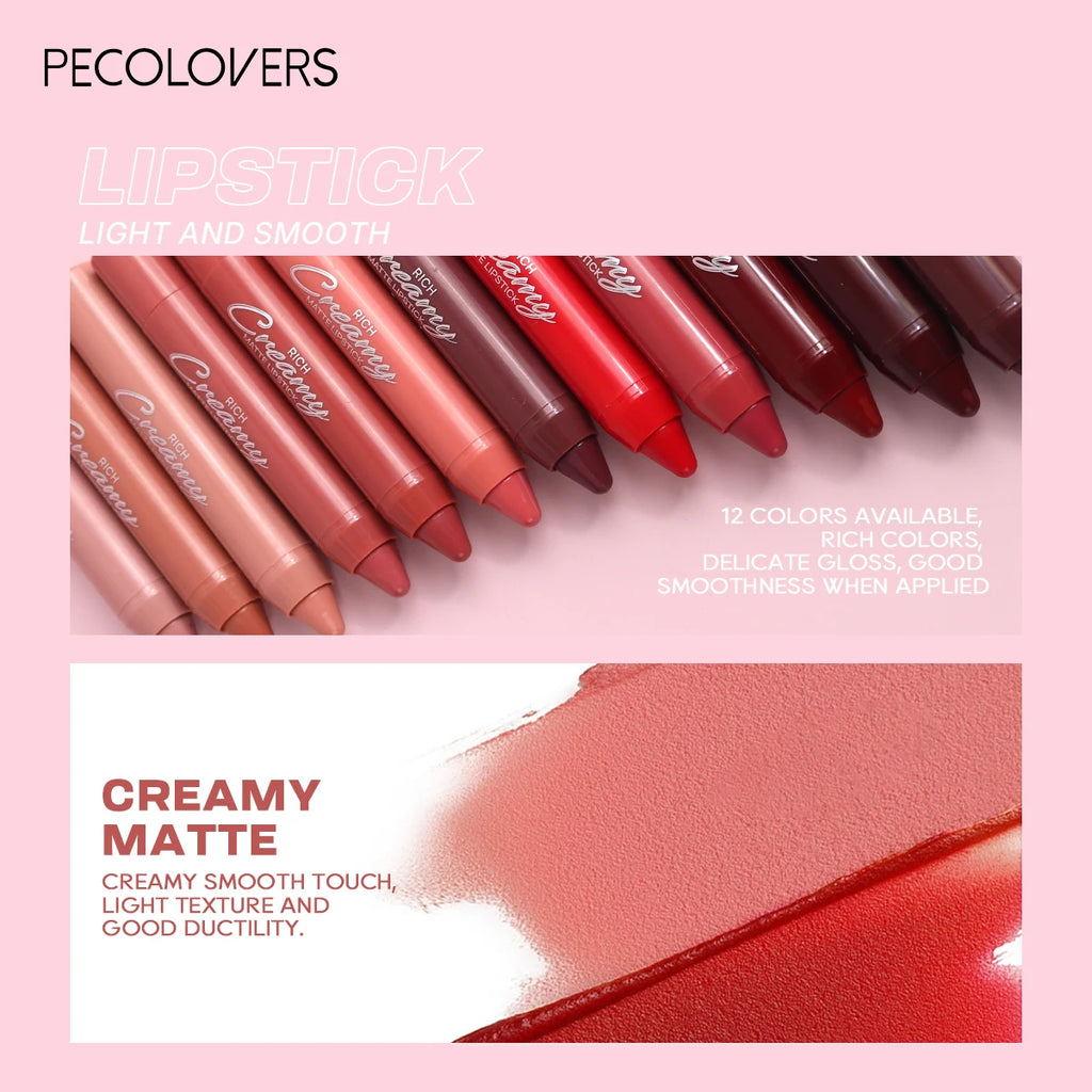 Multiple Colors Matte Lip Liner, Use As Lip Liner and Lipstick, Easy To Accurately Apply, Waterproof Long-lasting Non-stick Quake