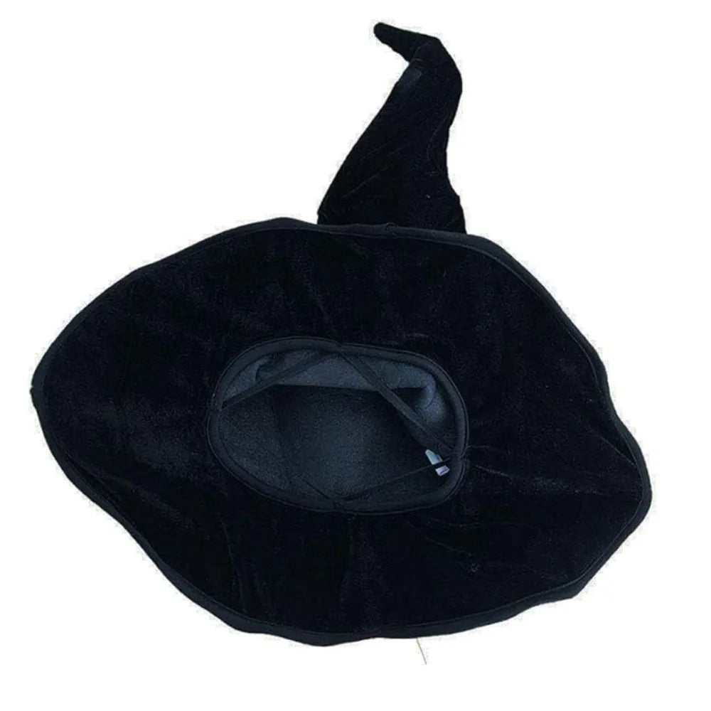 Vintage Twisted Wizard Hat Black Flannelette Wool Knit Hat Folds Devil Cap Photo Props Quake