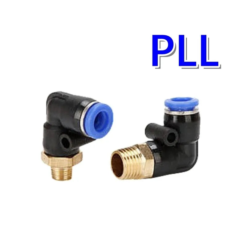 PLL Blue Black White Extented Male Elbow Push Pneumatic plastic fittings thread connector PLL Series Quake PLL12-04 Blue