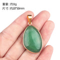 Green Aventurine Pendant Natural Stone Irregular Pendant Charms For Jewelry Making DIY Necklace Bracelet Accessory Quake 20x30mm-Gold