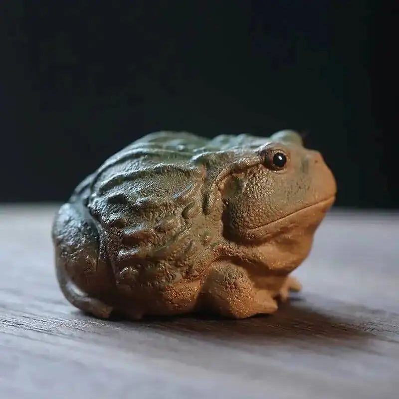 Yixing Zisha Tea Pet Golden Toad Wealth-attracting Tea Plaything, Nurturable Creative Toad Tea Tray Ornament, Kung Fu Tea Set Quake