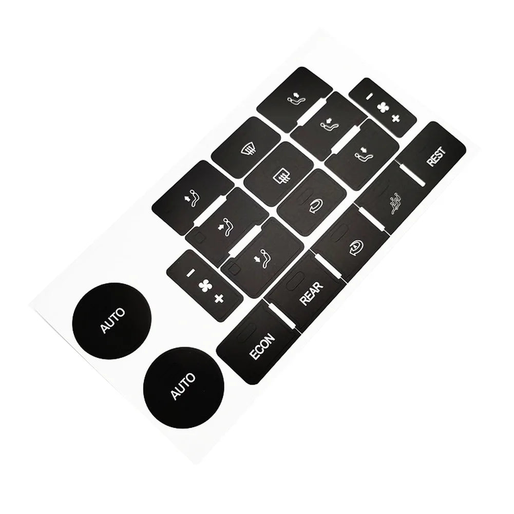 AC Panel Button Overlay Sticker for Touareg 2004 2005 2006 2007 2008 2009 Vinyl Repair Decal for Climate Controls Quake