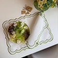 1Pcs Embroidered Placemat Polyester Cotton Table Decoration Mat , 45x32cm Quake A1