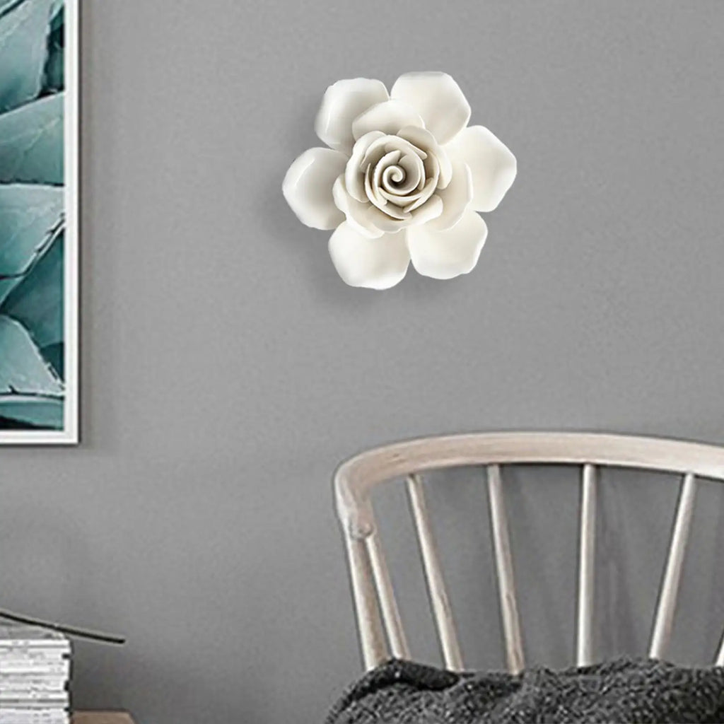 3D Ceramic Flower Wall Decor Wall Decoration Decoration Artificial Flower for Quake