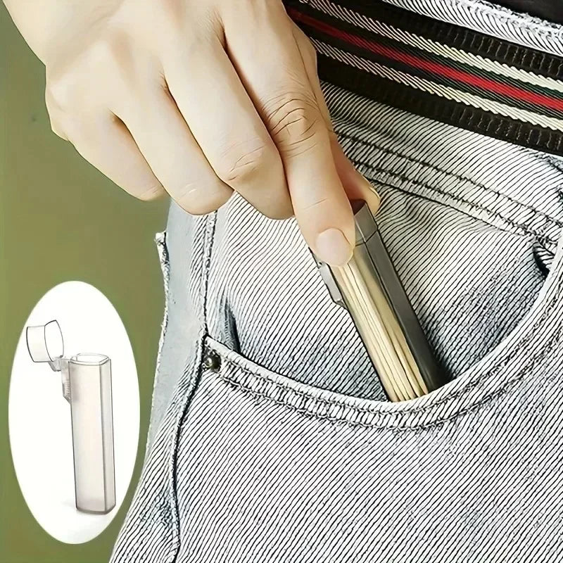 Kitchen, and Restaurant Supplies, Plastic Portable Toothpick Case - Clear Toothpick Holder for Outdoor Travel Quake