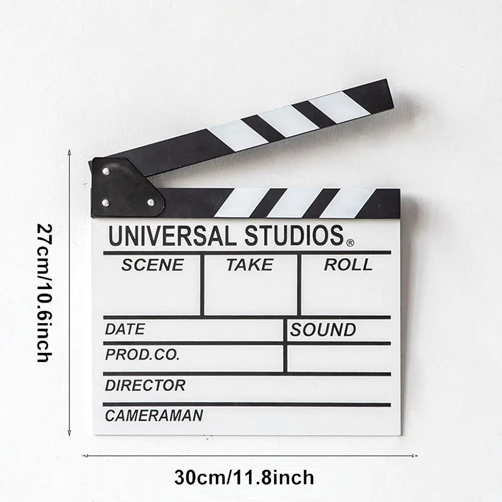 30 x 27cm Vlog Recording Director Photography Prop TV Movie Video Scene Clapperboard Clapboard Quake White -30x27cm-