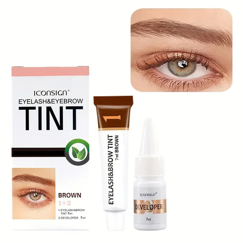 Eyebrow Dye Kit, Waterproof and Sweat-proof Eyebrow Dye, Comes with a Brush, Long-lasting Eyebrow Shaping and Enhancement Effect Quake Brown