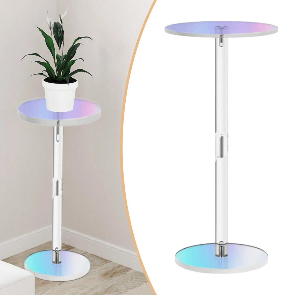 Acrylic Round Bedside Table Minimalist Design Accent Drink Table Coffee Table for Living Room Office Quake