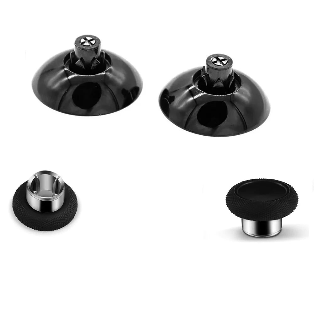 2 Pieces for Xbox Elite Series 2 Controllers, Short Concave Magnetic Analog Joystick + 2 Joystick Bases Quake black
