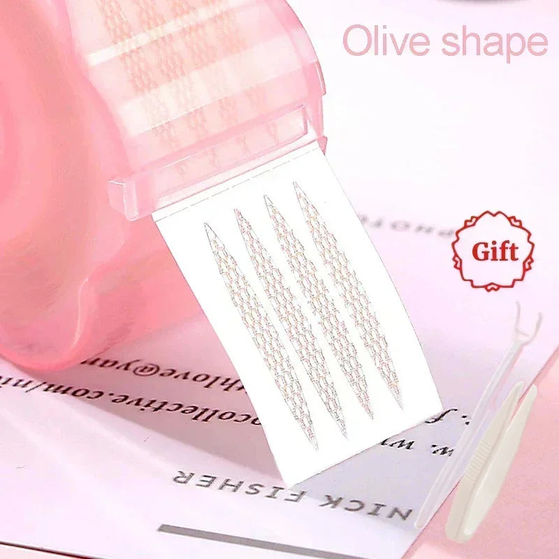 Women Natural Invisible Double Eyelid Stickers Fold Eyelid Stripes Eyelid Tapes Eye Lift Clear Beige Color Big Eyes Beauty Tools Quake 360pcs olive shape