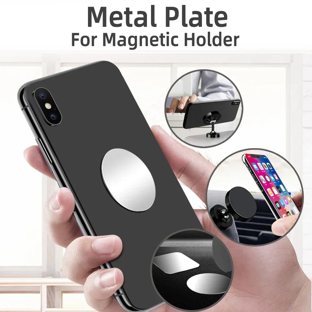 Self-adhesive Iron Sheet Sticker Metal Plate for Magnetic Car Phone Holder 1/3/5PCS Magnet Mobile Phone Stand Mount For iPhone Quake
