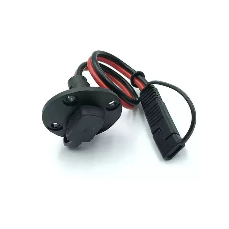 Weatherproof 12AWG SAE Sidewall Port Socket, Universal Panel‑mount SAE Connector Cable for Solar Generator Motorcycle Battery Quake