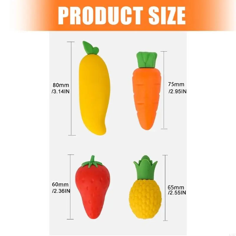 3Pcs Large Fruit Vegetable Themed Erasers Set Colorful Pencil Eraser Easy Erasing For Students Artists Drawing Sketching K1KF Quake