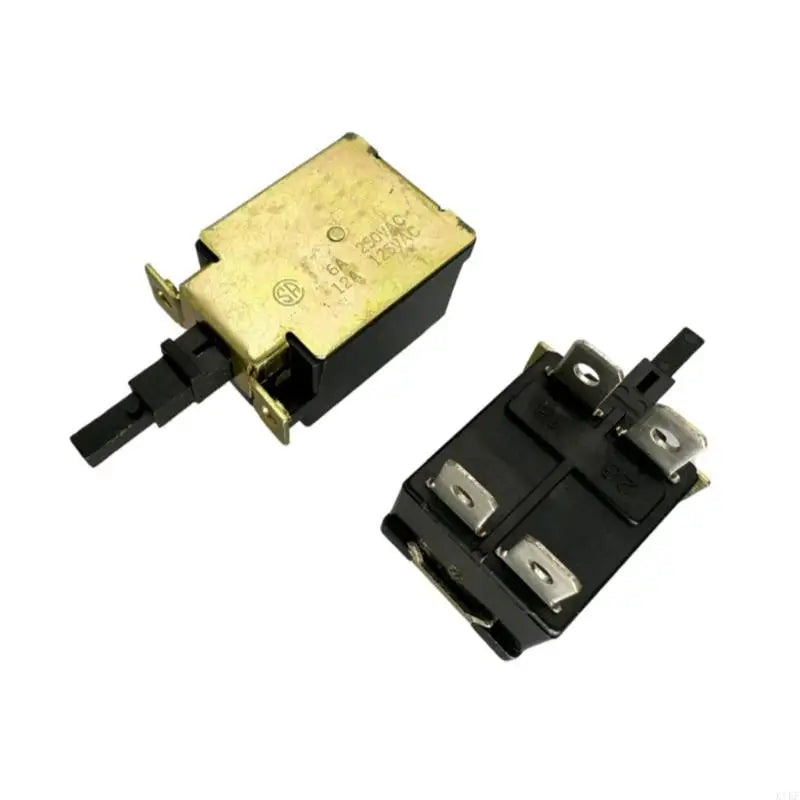 Press-to-Lock Power Button Component, 6A 250V Alternating Current with Latching Control, Molded Housing, and Metal Contact K1KF Quake