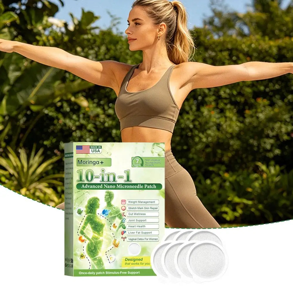 Moringa Berberine NAD Patches 10 in 1 Nano Microdart Body Care Stickers Ultra Thin Invisible Daily Wellness Support Quake