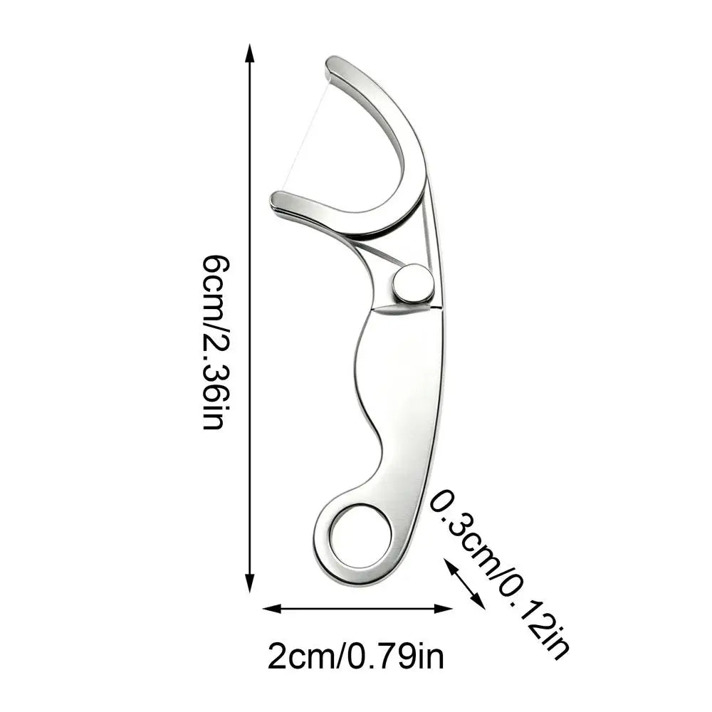 Portable Stainless Steel Floss Picks Reusable Metal Toothpicks for Travel Home Office Daily After Meal Teeth Cleaning Care Kit Quake White