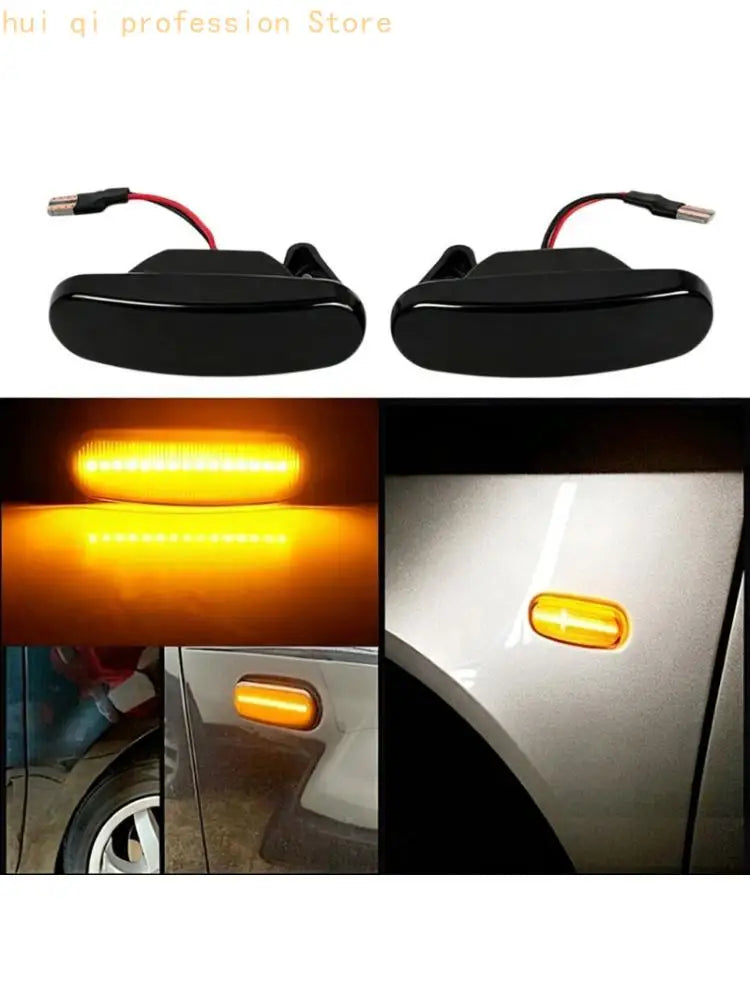 Sequential LED Side Lamp Pair with Smoked Lens Styling for Panda 169 H8WE Quake CN