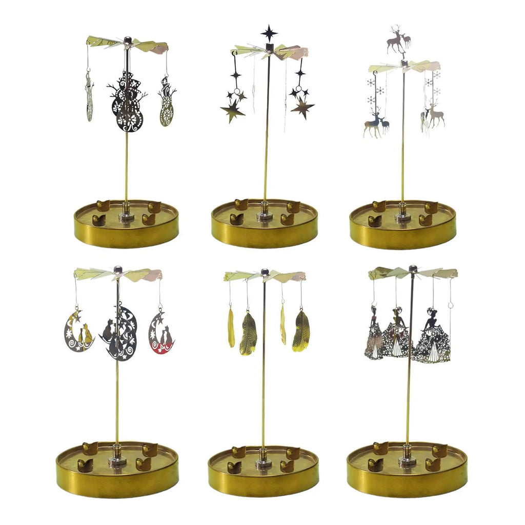 Spinning Candle Holder Party Decor Table Centerpiece Rotating Candle Holder for Christmas Wedding Living Room Friends Gathering Quake