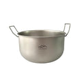 Titanium Purified Folding Camping Pot 304 Stainless Steel Antibacterial Outdoor Cookware for Noodles Hot Pot Soup Quake Silvery