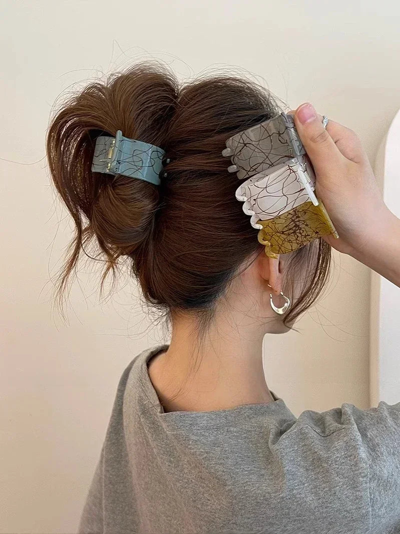 Solid Color High Ponytail Small Grab Clip Women Sweet Elegant Ponytail Grab Clip Lazy Styling Hairpin Style Accessories Quake