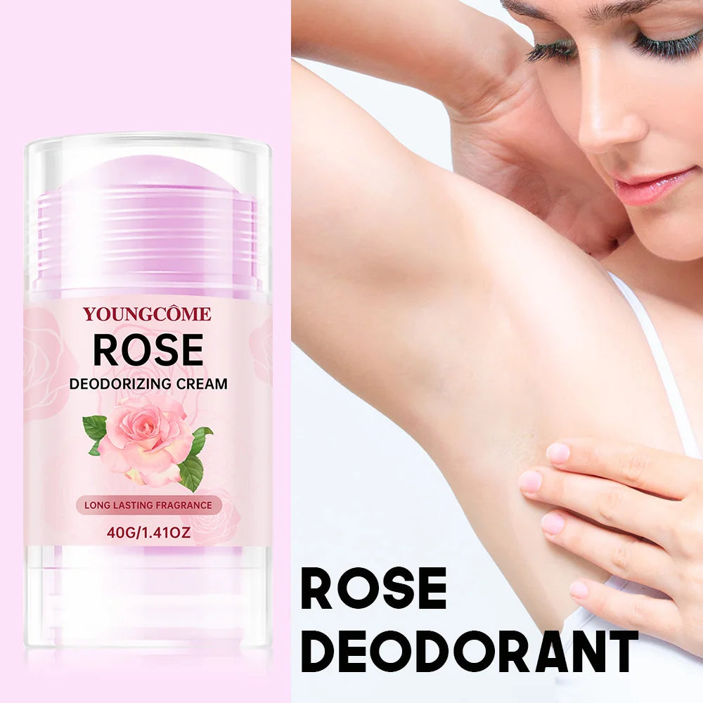 Rose Deodorizing Cream Anti Sweating Keep Drying Lasting Fragrance Remove Armpit Odor Underarm Refresh Sticks Fade Body Odor Quake