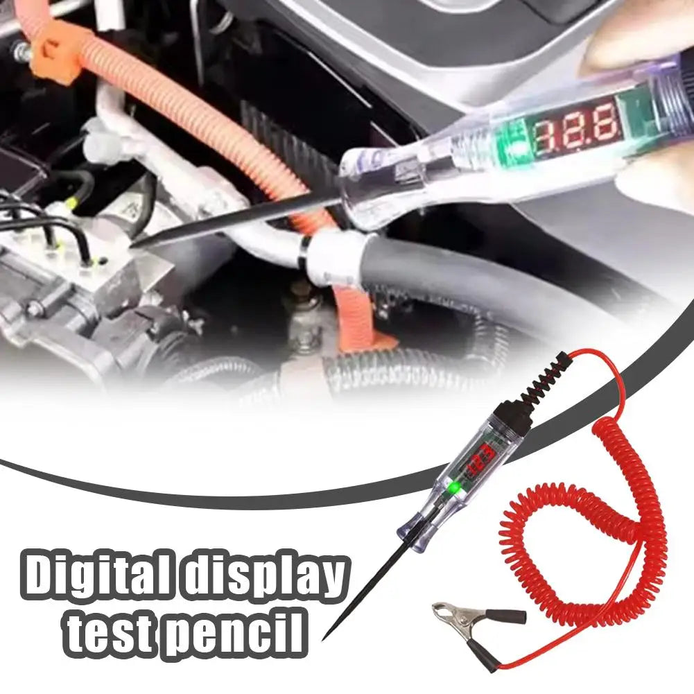 Auto Voltage Tester Pen 3V-90V DC Digital Display Circuit Probe with Fuse Checker for Car Truck Motorcycle Electrical Test Quake 3v 120v