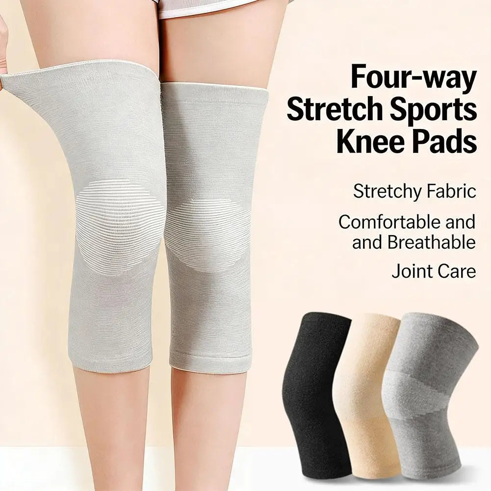 Bamboo Charcoal Knee Warmers for Men & Women Breathable Thin-Knit Thermal Sleeves with Anti-Slip Grip, Joint Support Comfort Quake
