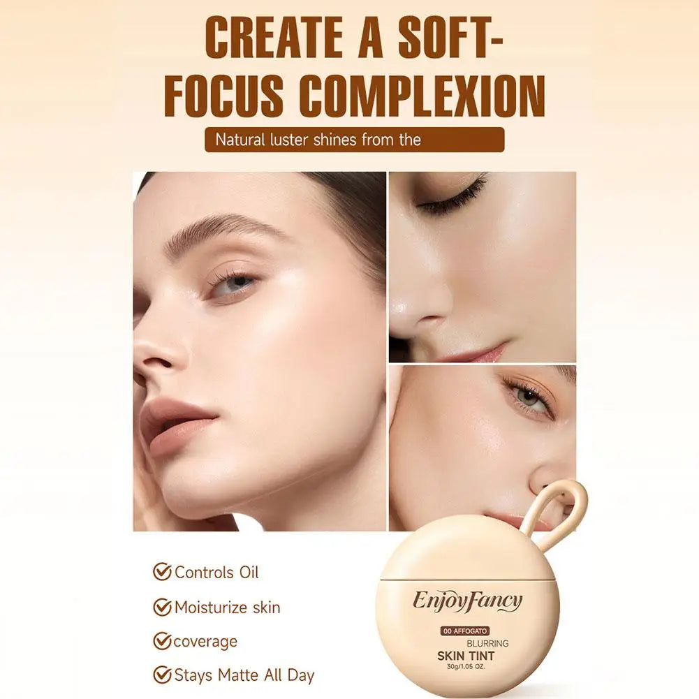 EnjoyFancy Soft Focus Skin Tone Foundation Natural Moisturizing Brightening Foundation Concealer Coverage Blemish Lasting Makeup Quake