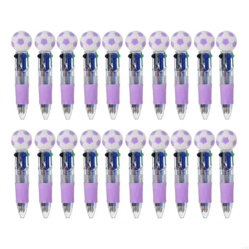 Multicolor Ballpoint Pen 4 Colors in Retractable Rainbow Pen for Class Office, Ballpoint Pen for School Students K1KF Quake for Purple CN 20PCS