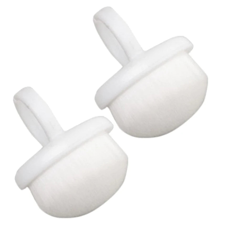 1/2PCS Nail Dust Brush Nail Cleaning Brush Manicure Scrubber Brush Ring Duster Soft Fiber Bristle Portable Travel Manicure Brush Quake 2PCs-white