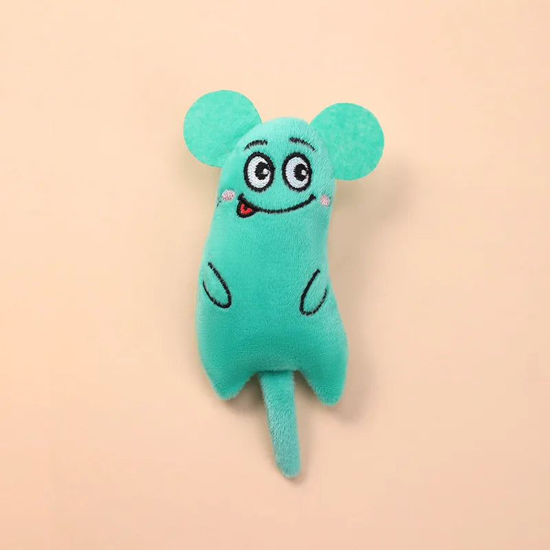 Tail Doll Catnip Pet Toy, Healing Cute Expression, Short Plush Material Soft Touch Cat Toy Quake Green
