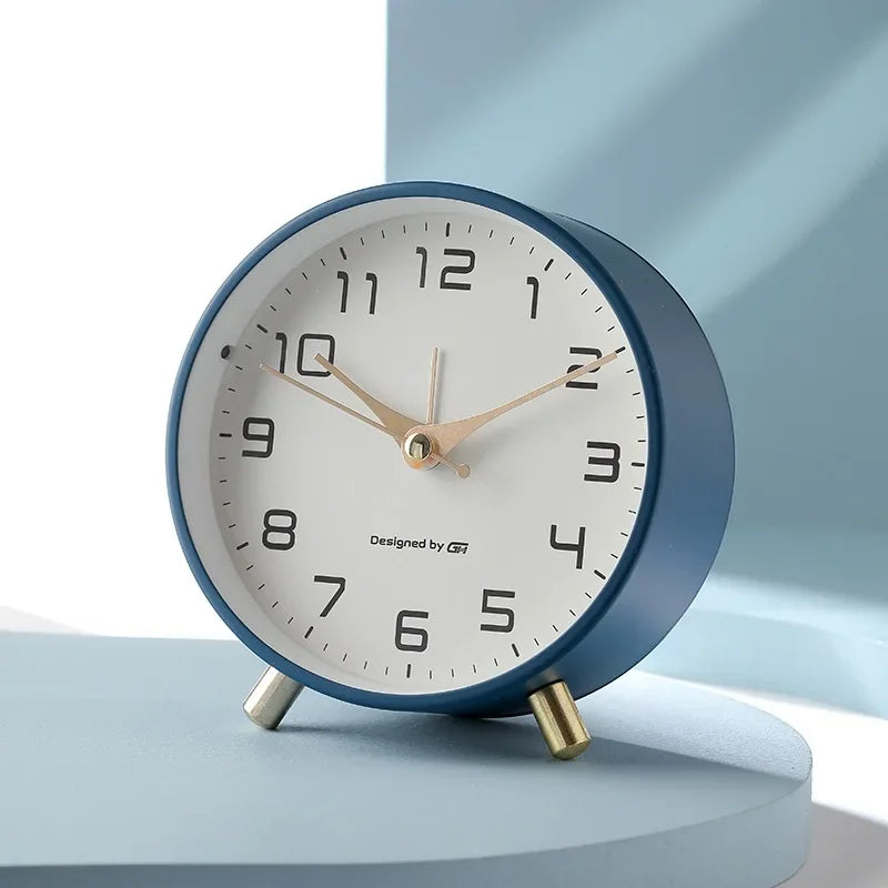 Desktop Small Alarm Clock Student Desktop Home Mute Alarm Clock Wake-up Tool Quake Blue