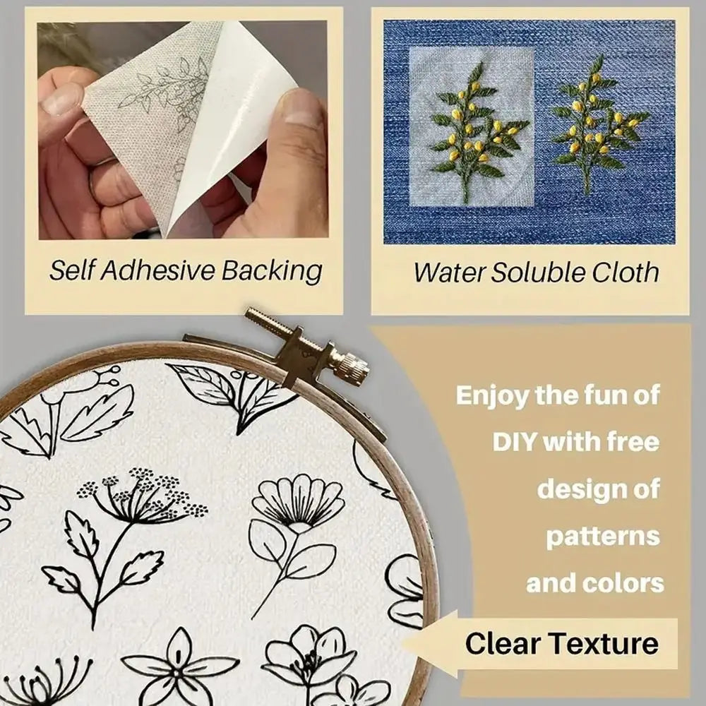 DIY Iron-on Patches Handmade Self Adhesive Water Soluble Paper Sewing Supplies Blank Hand Sewing Stabilizers Quake