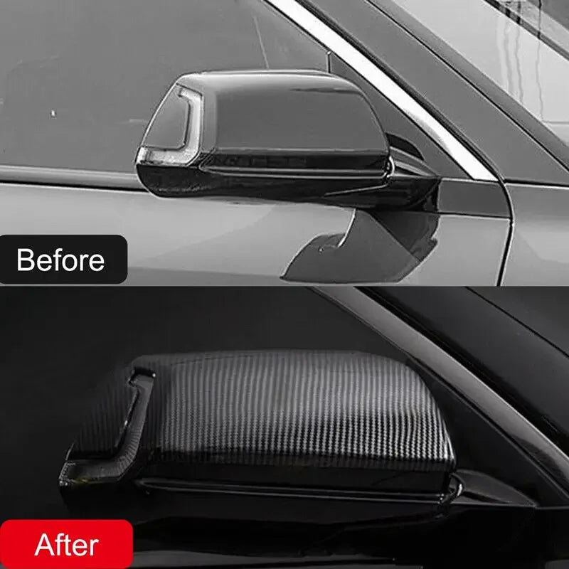 For Kia Niro 2022 2023 Car Rearview Side Mirror Cover Wing Cap Exterior Door Rear View Case Trim Sticker Frame Carbon Fiber Look Quake