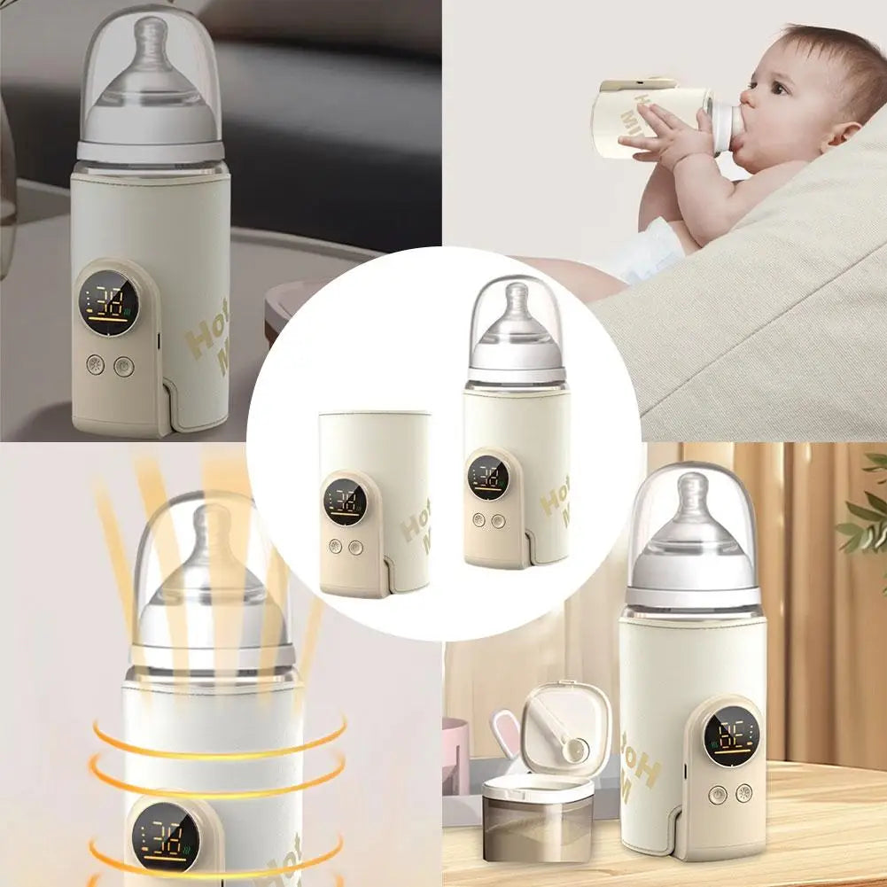 Baby Bottle Warmer Portable 10000mAh Power Bank Bottle Warmer 4-10 Hours Runtime Baby Milk Warmer USB-C Charging For Travel Quake
