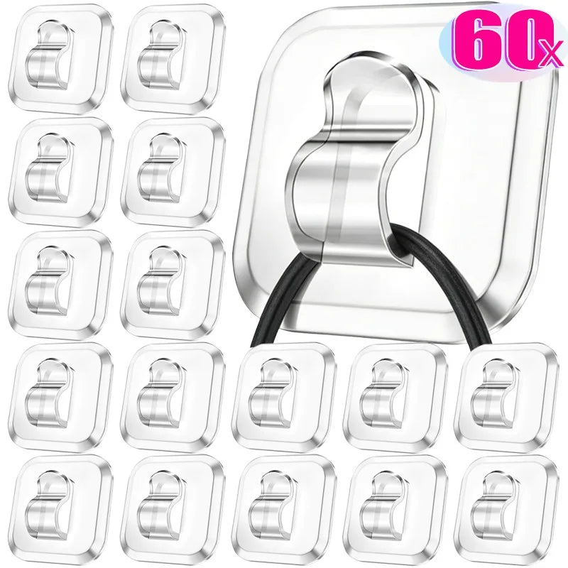 Transparent Cable Hooks Organizer Light Wire Fixing Hook Waterproof Self Adhesive Wire Holder Wall Hook for Hanging String Light Quake