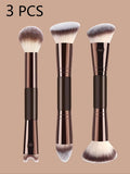 3 PCS Double-Ended Makeup Brushes with Soft Bristles Quake 3 PCS