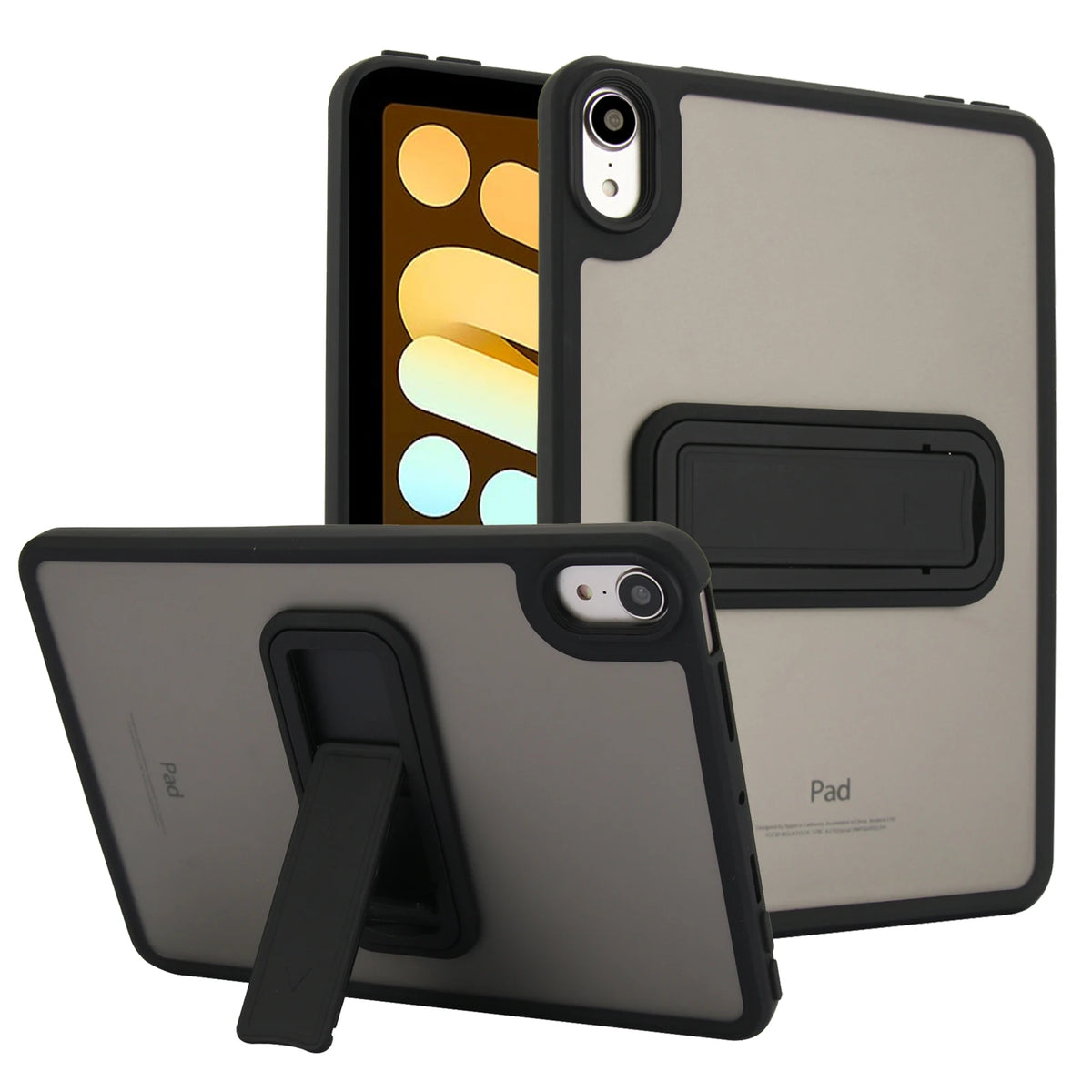 Multi-Angle Kickstand Protective Cover for iPad MINI 6/7 (2024) 8.3-inch & iPad MINI 4/5 (7.9-inch) Protection Case Quake black iPad mini 4