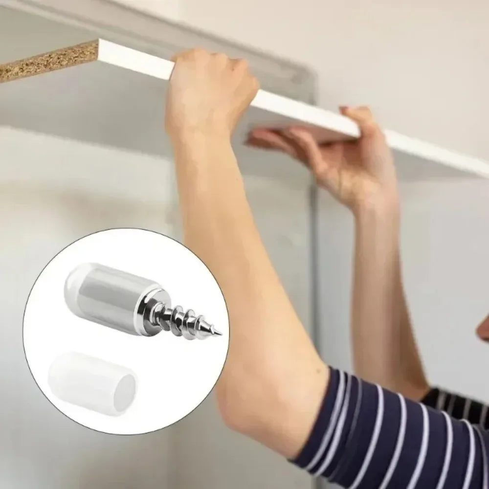 120/2Pc Self Tapping Screw Cabinet Bracket Laminate Support with Rubber Sleeve Non-Slip Layer Glass Plate Holder Fixed Screw Set Quake