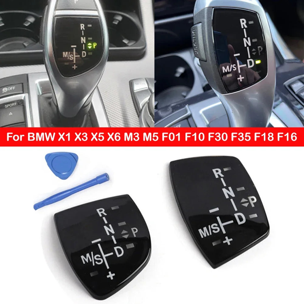 For BMW X1 X3 X5 X6 M3 M5 F01 F10 F30 F35 F18 F16 LHD Car Gear Shift Knob Panel Trim Cover Button Sticker Auto Parts Accessories Quake
