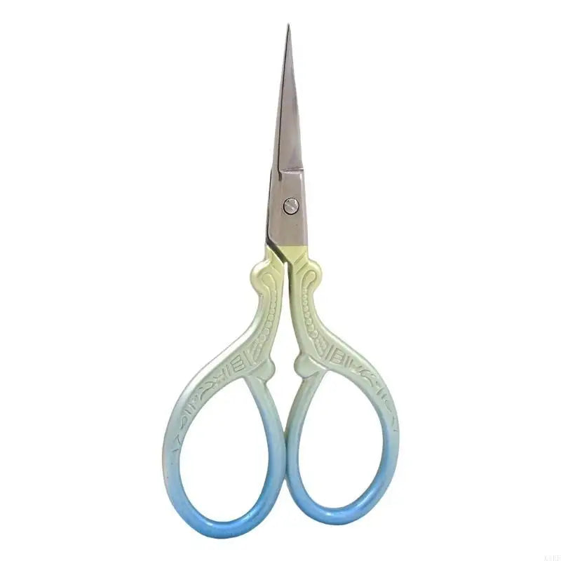 Small Embroidery Scissors Stainless Steel Scissors with Ergonomic Handle For Sewing Needlework Fabric Paper Cutting K1KF Quake yellow blue China Mainland