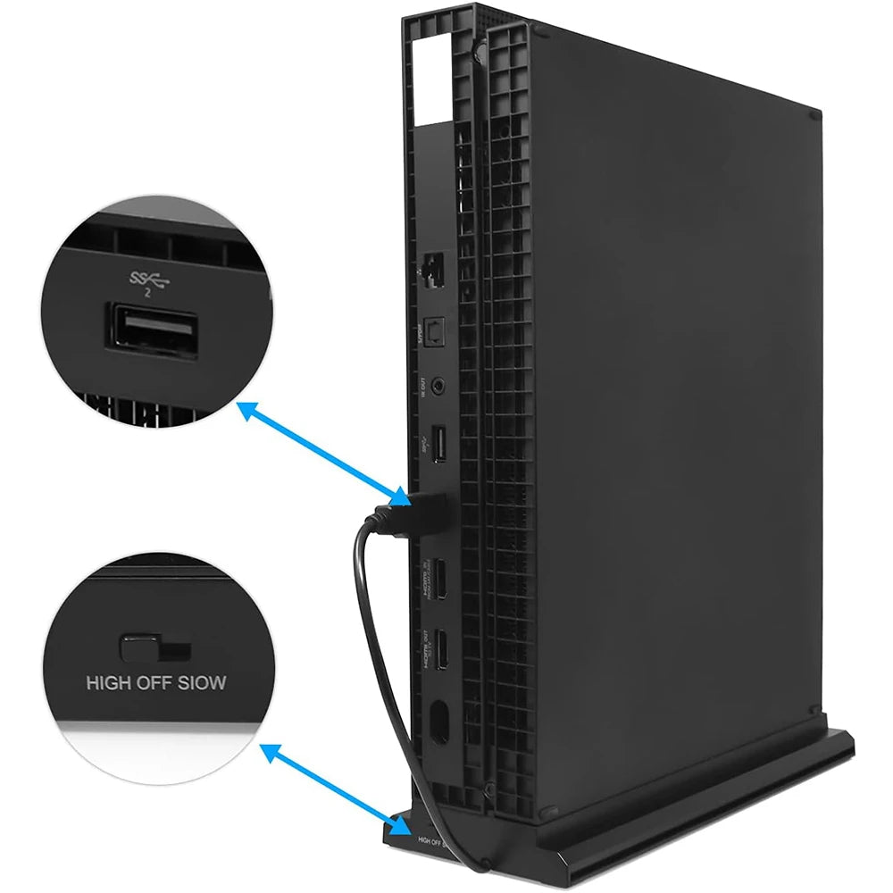 Vertical Cooling Stand Compatible with Xbox One X, Cooling Fan Stand Compatible with Xbox One X with 3 USB Ports Quake